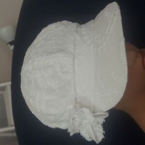 Floral Lace Soft Short Brim Round Top White Womens Cotton Baseball Cap Hat O/S